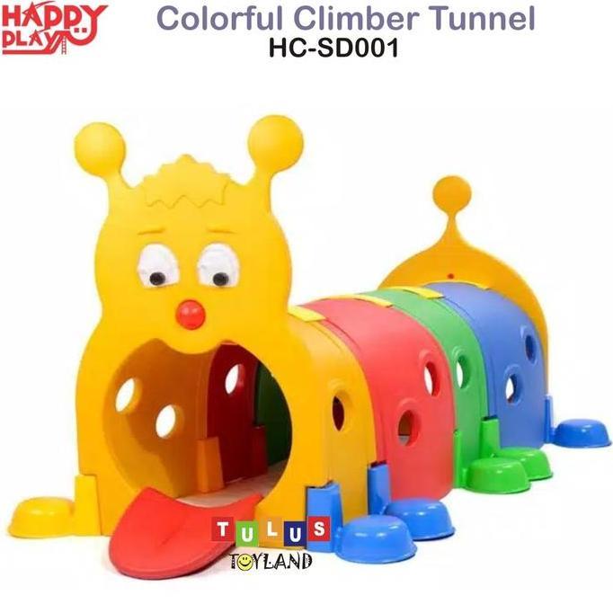 Terowongan Anak Happy Play Colorful Climber Tunnel Caterpillar Panjat