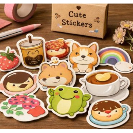 Sticker Lucu Aesthetic | Stiker Vinyl Waterproof | Cocok untuk Laptop, HP, Buku & Kado