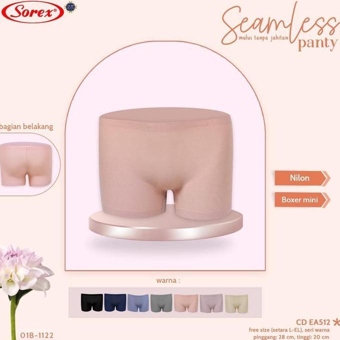 Sorex EA 512 Celana Dalam CD Wanita Boxer Mini Seamless | Free Size M - L | BISA PILIH WARNA