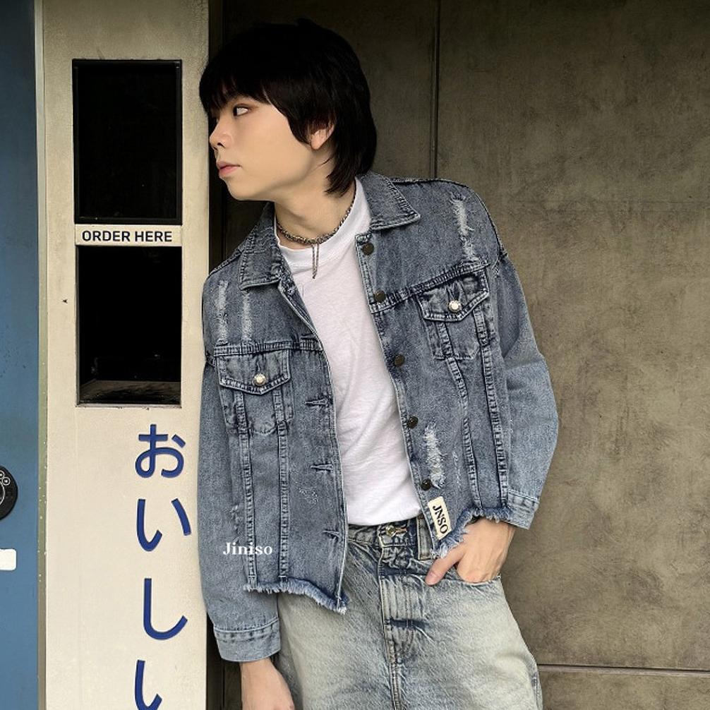 TERMURAH JINISO - Pria Oversize Jaket Jeans