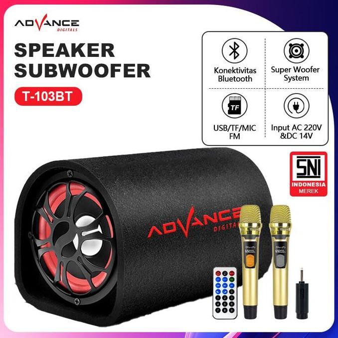 Grecamarna - Advance Speaker Bluetooth Karaoke T-103Bt Pro Subwoofer Mobil Bluetooth 2.1 Edr 2 Mic W
