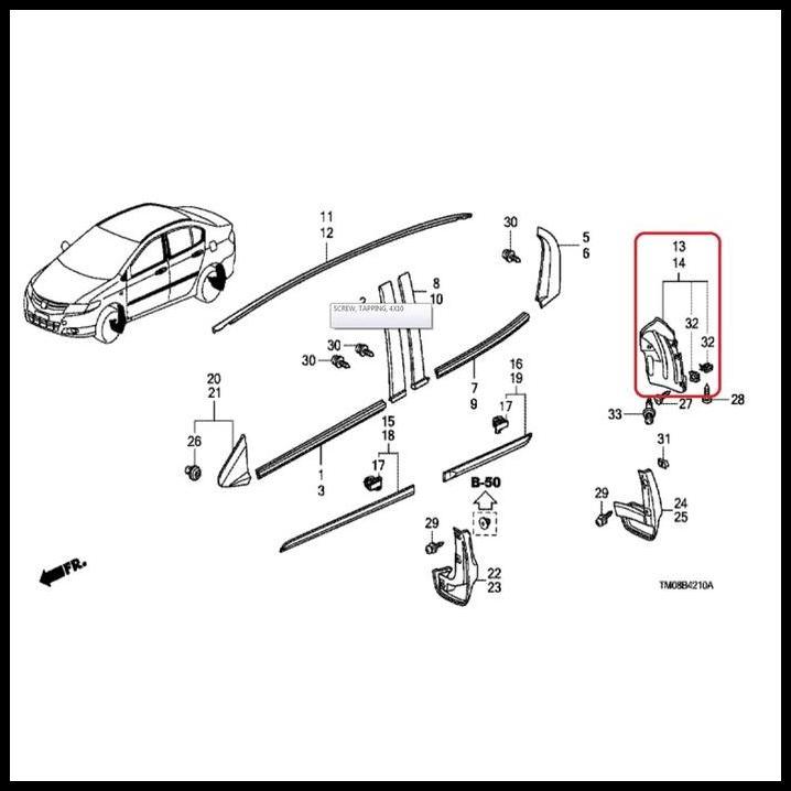 TERBARU INNER LINER FENDER BELAKANG HONDA CITY GM2 2009 2010 2011 ORI