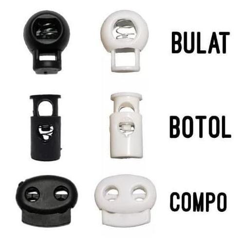 STOPPER TALI TAS SERUT / TALI KUR @500 PC Stopper Bulat / Botol / Comp