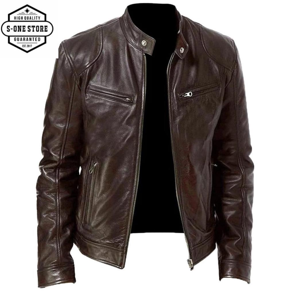 ORIGINAL JAKET KULIT SEMI PRIA/ JAKET KULIT MOTOR PRIA/ JAKET KULIT PRIA