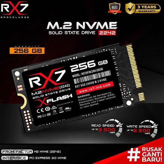 DS385 - SSD RX7 M.2 NVME 256GB 2242 PCIE GEN3 X4 GARANSI RESMI 3 TAHUN