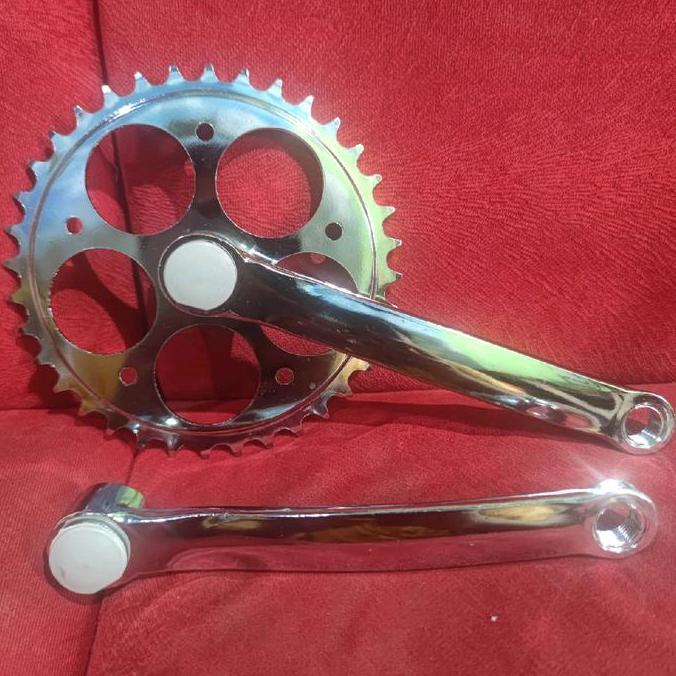 crank 36t chrome bisa operan gigi dan single speed gir sepeda 36 t bisa fixie mtb PREMIUM