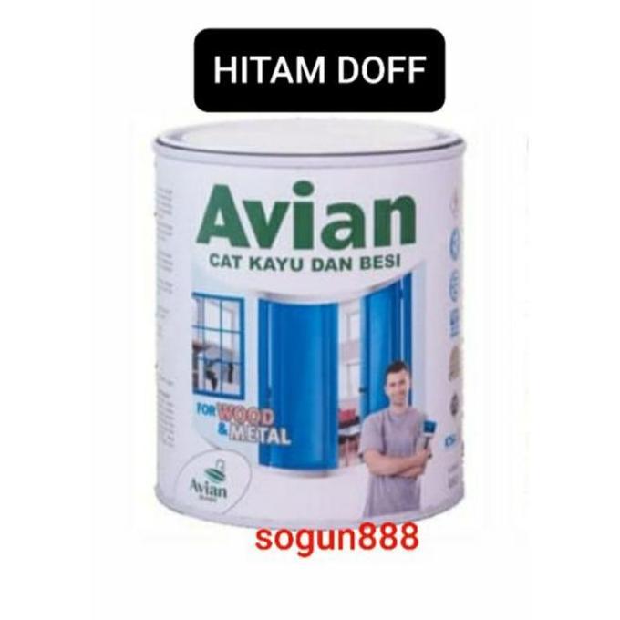 Avian cat kayu dan besi Hitam Doff 1 kg. Black matt. Black doff.
