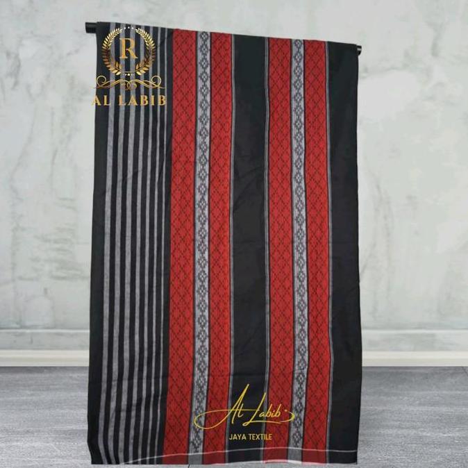 Sarung Tenun Murah Multazam Isi 10 Pcs Motif Dobby Salur Premium Pria Dewasa Hitam Batik Santri Peka