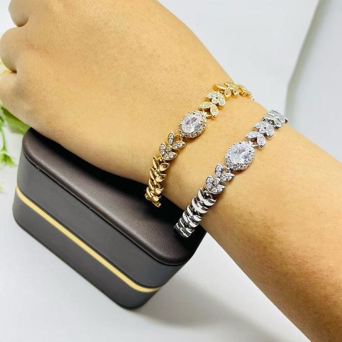 Gelang Rantai Padi Titanium (Free cincin) Gelang Wanita Titanium Elegan