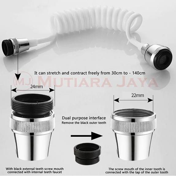 Gasajaya- Sambungan Kran Cuci Piring Wastafel Shower Keran Selang Panjang