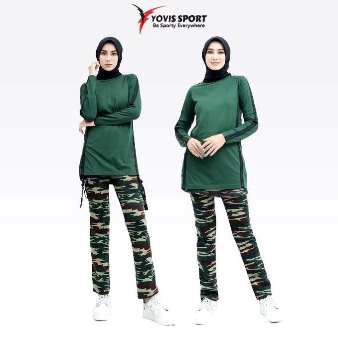 Letsfit- Celana Senam Cargo Loreng & Celana Senam Rok Army Wanita/ Celana Senam Loreng / Celana Olah