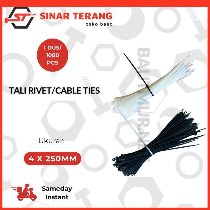 Bukubuku- Kabel Ties Tali Ripet 4X250Mm Pengikat Kabel 25Cm Putih