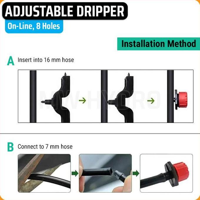 Dripper Putar 8 Lubang - Adjustable