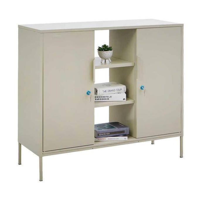 Grosir Informa Lynd Credenza Kabinet Kantor Metal 2 Pintu - Krem Beige Rak Dokumen Filing Kabinet Te