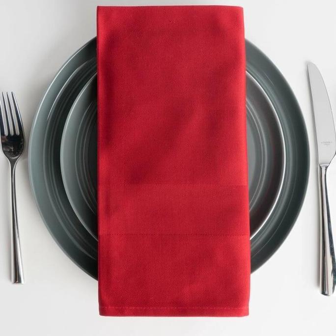 Napkin Damask Merah Satin Band