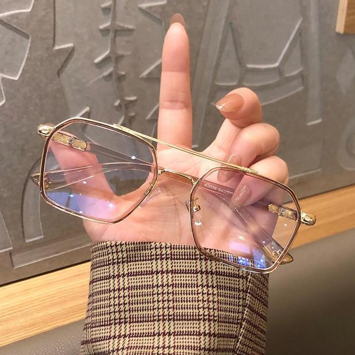 Papipapu- Optik Mama -(Beli 1 Gratis 1)Kacamata Mewah Pria Dan Wanita Kacamata Aviator Lensa Blueray