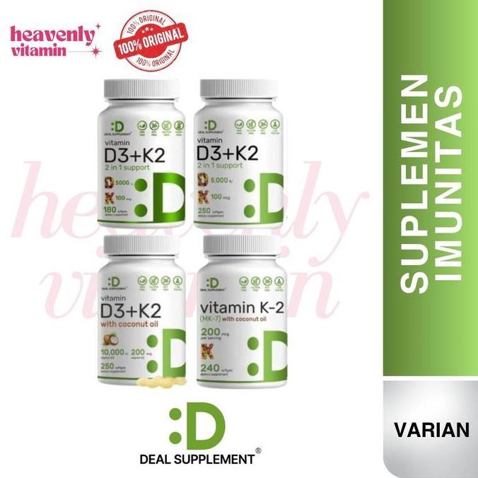 Lansungkirim- Deal Supplement Vitamin D3 K2  2-1 Complex, Vitamin D3 5000 Iu & Vitamin K2 Mk7 - 180 