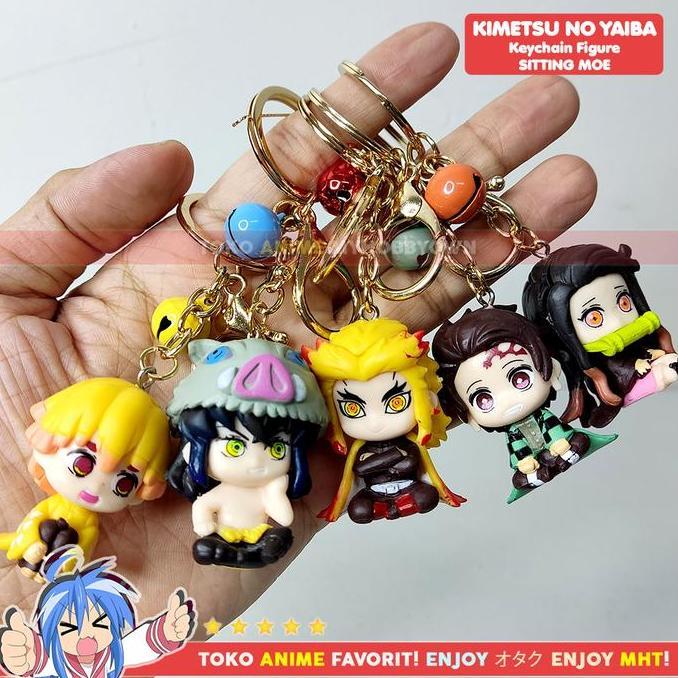 Gifme- Gantungan Kunci Figure Anime Kimetsu No Yaiba Demon Slayer Moe