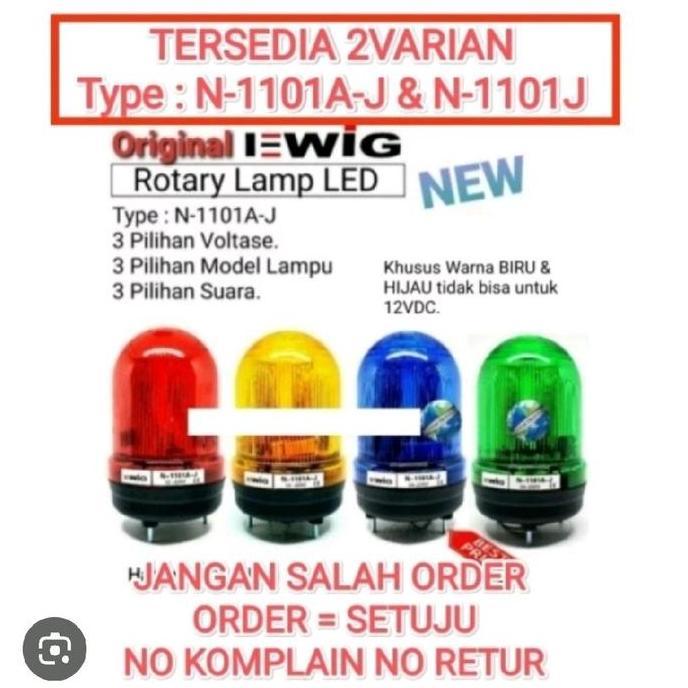 Lightfast- Lampu Rotary+Sirine Ewig N-1101A-J/N-1101A-J Warning Light + Buzzer 3,5Inch