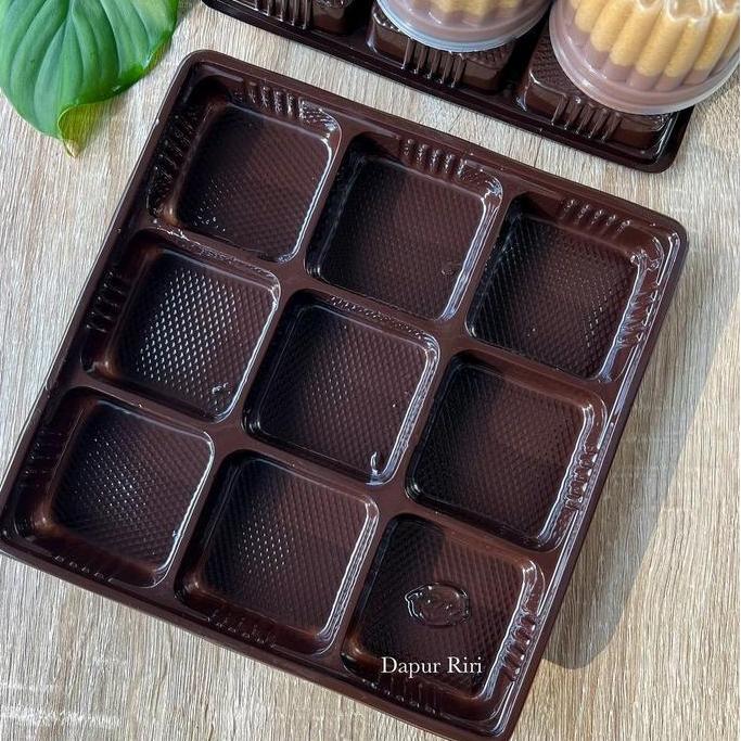 Mika Tray + Tutup Sekat 9 / Mika Kemasan Puding Mini / Box Pudding Sekat