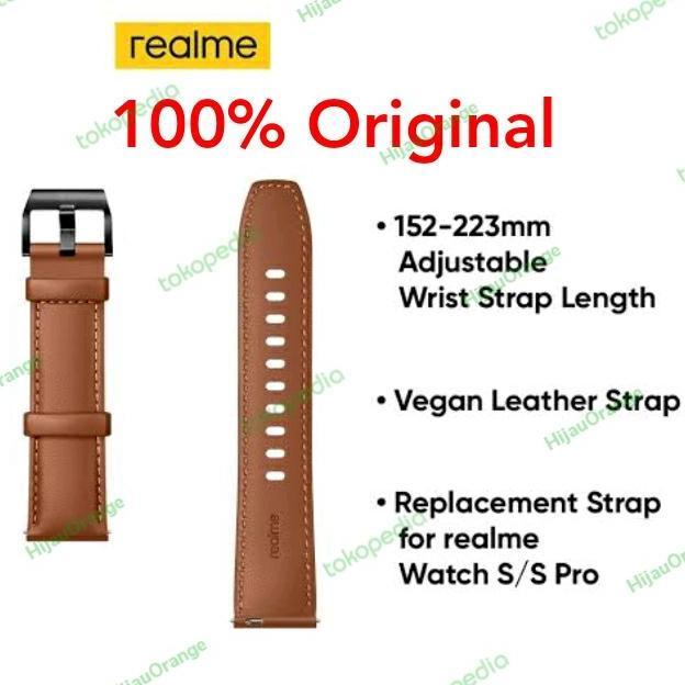 Realme Watch 2 Pro S ORIGINAL Strap Vegan Leather 22mm Tali Kulit Jam