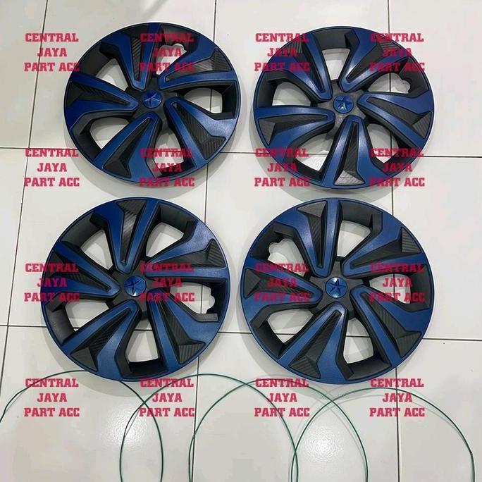 MOUWIZ DOP VELG UT HITAM LIST BIRU RING 13&14MOBIL UNIVERSAL AVANZA XENIA CALYA SIGRA LIVINA MARCH D