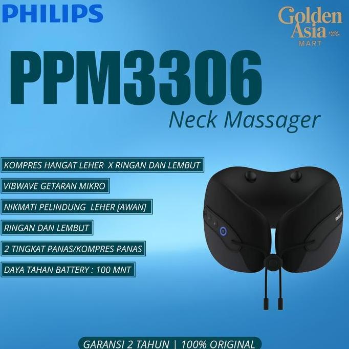 Philips massage PPM3306 Pijat Leher Punggung 360 Ring neck support