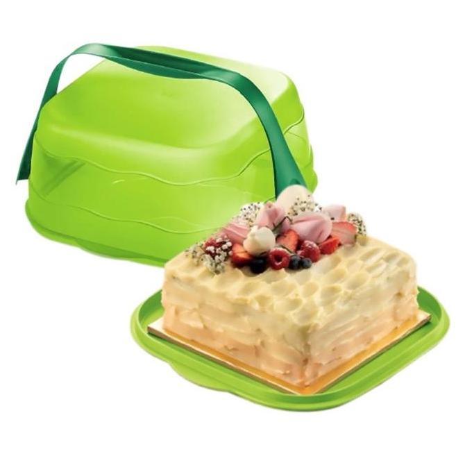Wadah penyimpanan kue Tupperware cake Taker square Original