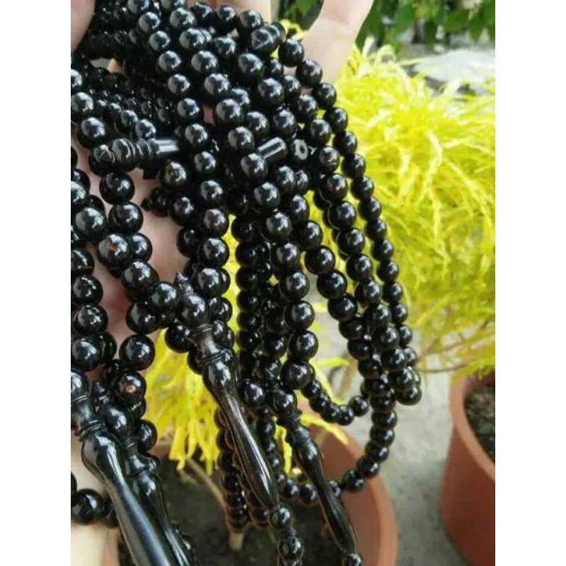 TASBIH FOSIL KELOR HITAM NATURAL KALIMANTAN 12MM