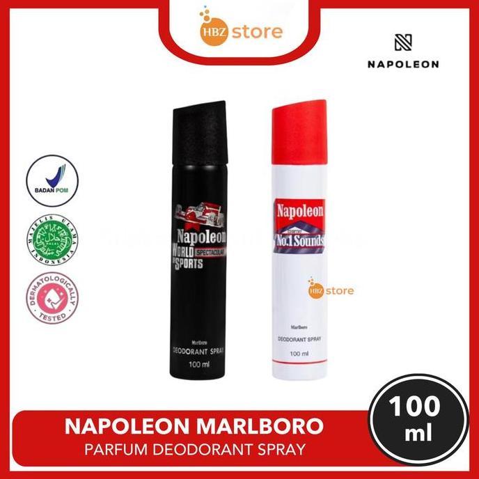 Marlboro Napoleon Parfum Deodorant Spray Pria 100ml Hitam dan Putih