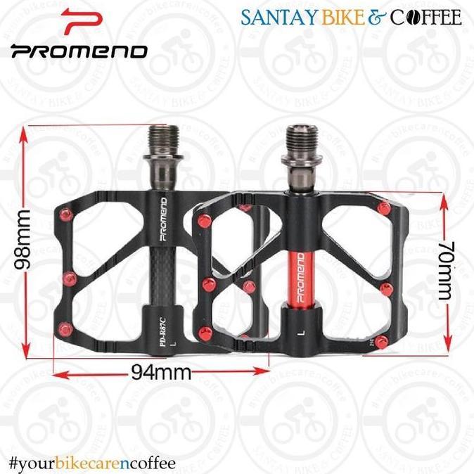 Pedal PROMEND Road Ultra-light 3 Bearing Alluminium Carbon Flat Pedal