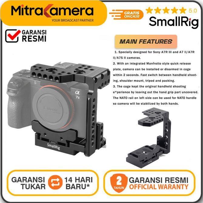 QUMORY SmallRig QR Half Cage for Sony A7R III/A7 III/A7 II/A7R II/A7S II 2098 Garansi Resmi