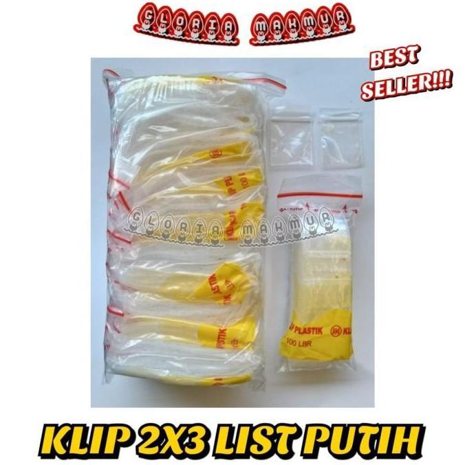 Plastik Klip 2x3 LIST PUTIH isi 1000 lembar