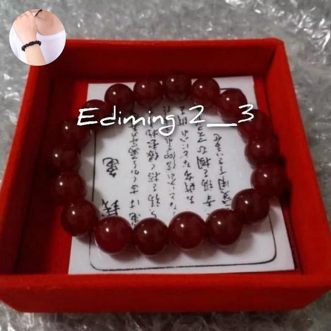 gelang giok taiwan natural merah maron