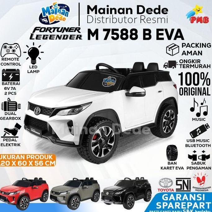 Logpranissa_ - Mainan Mobil Aki Anak Toyota Fortuner Legender PMB 7588 M7588 M-7588 M-7588B Lisensi 