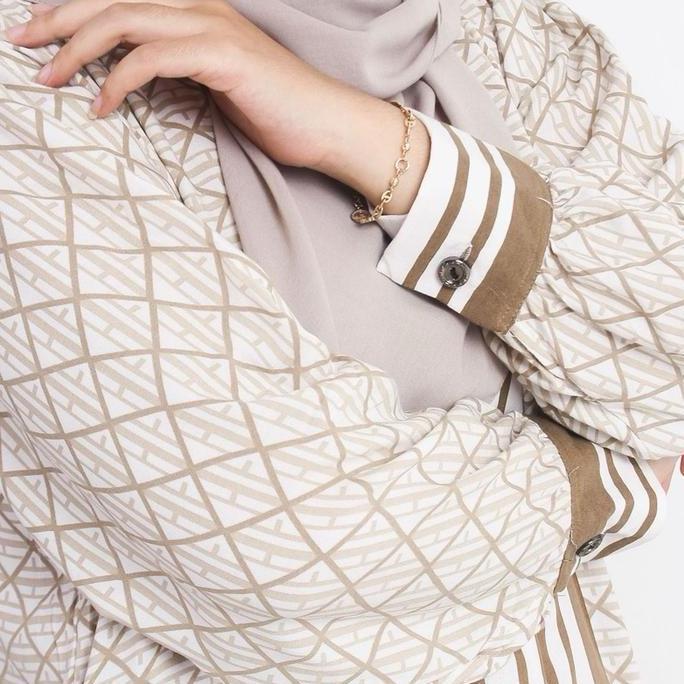 Rayna Dress motif etnik/ gamis motif etnik bahan rayon premium busui friendly adem Nyaman