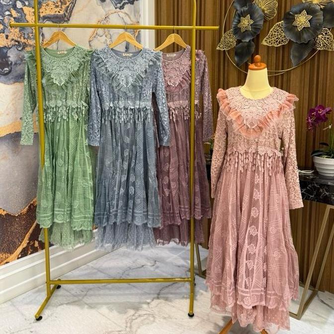 Gamis tutu 83 Muslim Wanita Dress Pesta Dewasa