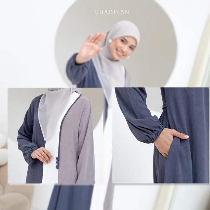 Shabiyan 618 Gamis Kombinasi Warna | Remaja & Dewasa | Simple Elegan