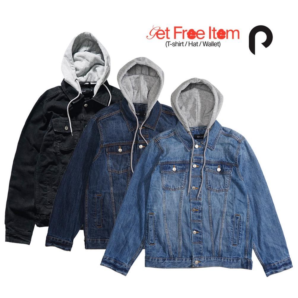 HOT PRODUCT Port Replay Jaket Jeans Pria Denim Hoodie Type III 13oz