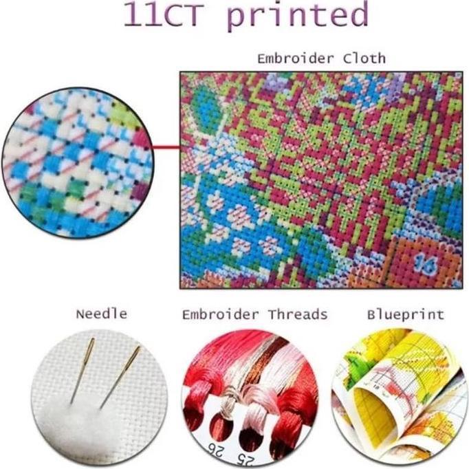 Ready Kaligrafi Kristik Pola Set Lengkap Cross Stitch Kabah Kristik Modern Paket Kristik pemandangan