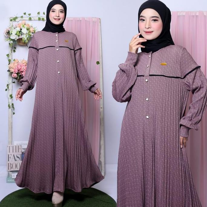 Gamis Jaguar Motif Plisket Premium Busui Jumbo  Lembut