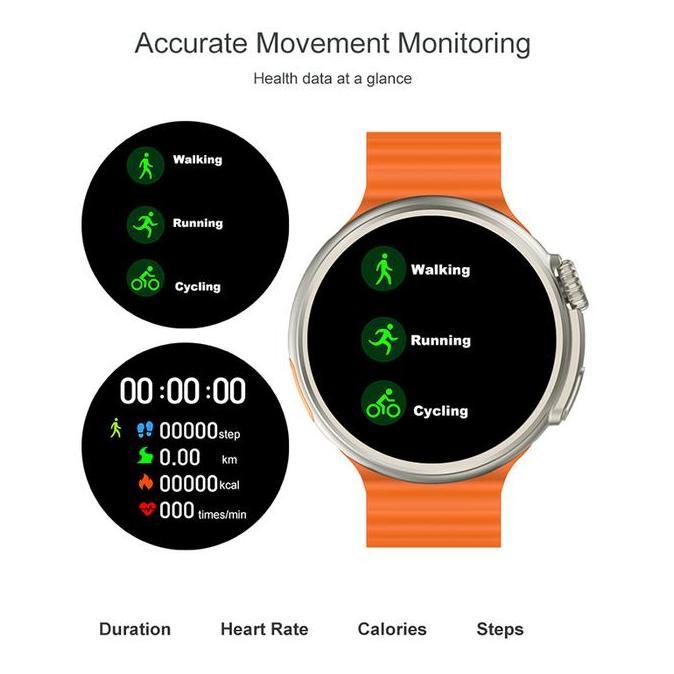 SMARTWATCH Z78 Ultra jam tangan pintar Round 1.52 inch Screen Wireless Charger NFC Bluetooth Call Co