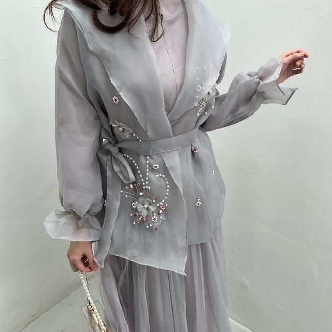 Nadine Set Dress Lebaran Mewah / Gamis Wanita Elegan / Dress Muslim Wanita Premium