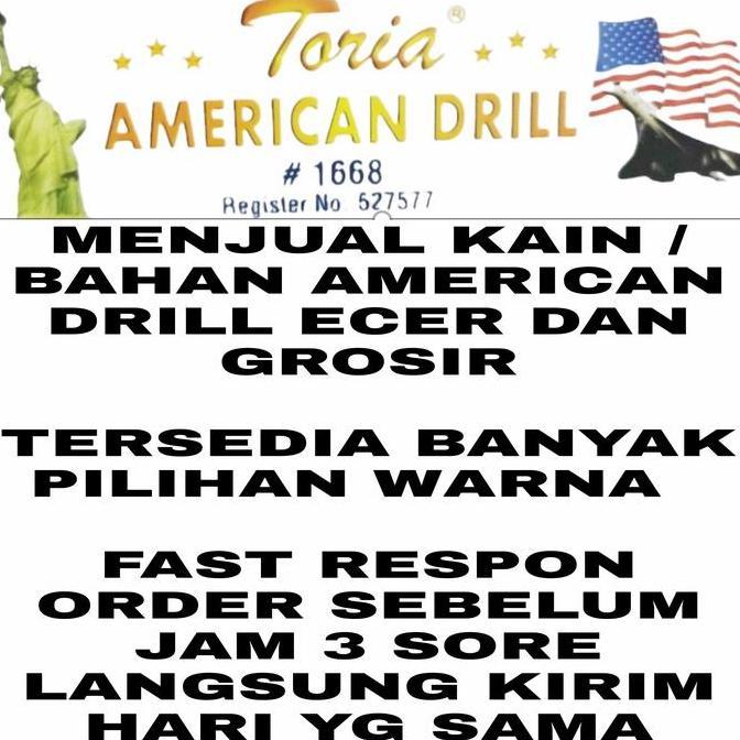 American drill toria - grosir kain drill - bahan