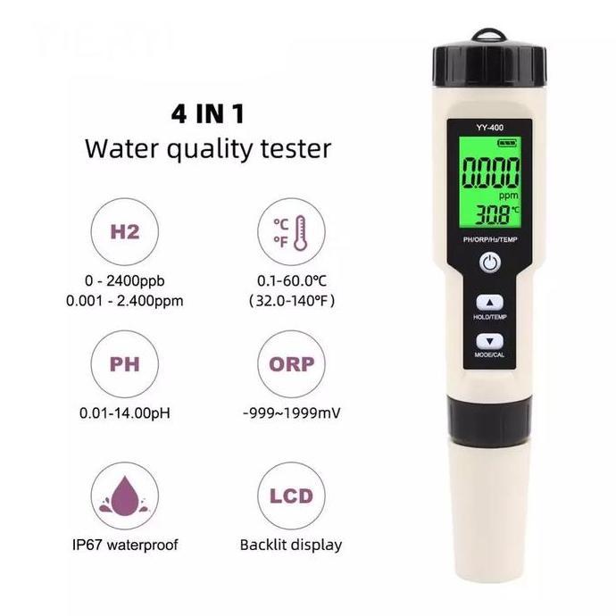 YY-400 4in1 PH/O/H2/Temperature hydrogen Ion Concentration Tester YY400
