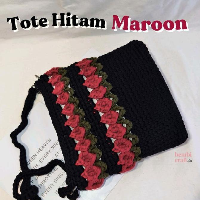 TULIP TOTE BAG BY BEMBI CRAFT Tas Rajut Tote Bag Jumbo Besar Tas Rajut Papua Tas Rajut Bali Thailand