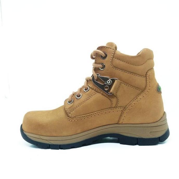 Borsa Sepatu Safety Kulit Asli Pria Ujung Besi StoutST Camel Boots Karet Shoes