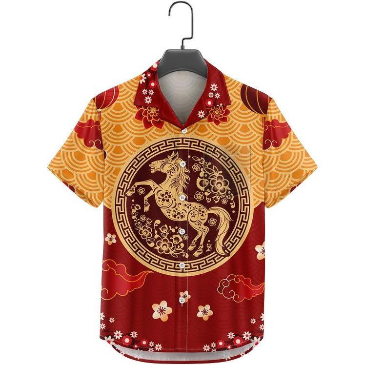 DOWEAR S-5XL BAJU KEMEJA PRIA WANITA LENGAN PENDEK MOTIF 899 SHIO KUDA LM