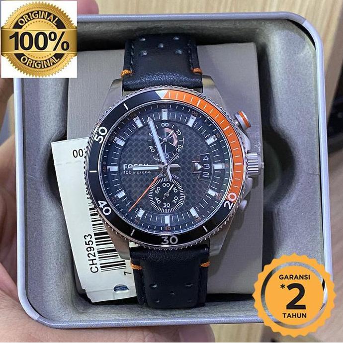 Jam Tangan Ch 2953 chronograph Black Dial 45mm terlaris