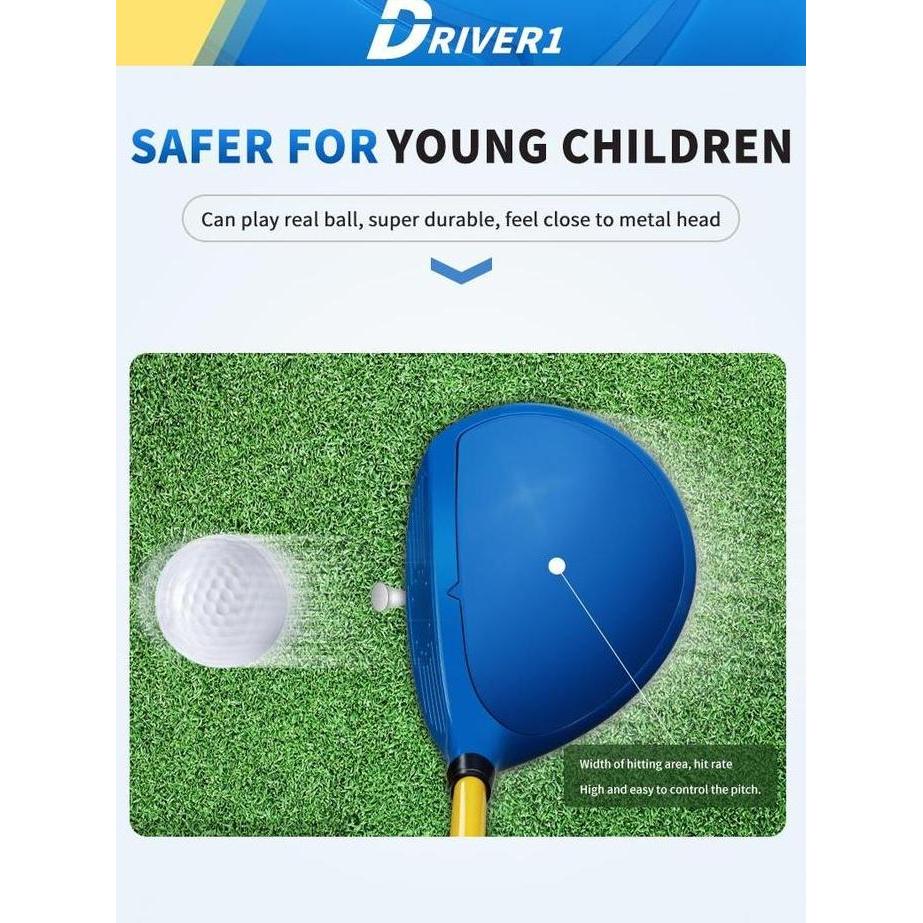 Coolblue- Pgm Kids Golf Club Stik Golf Anak Plastik Set Driver Iron Putter + Tas